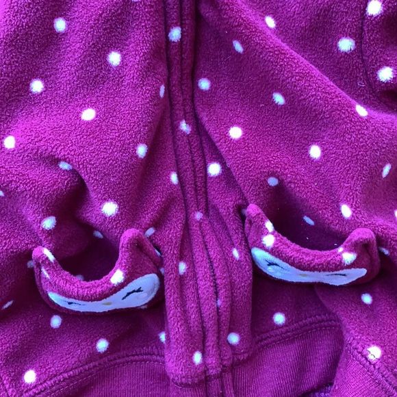 Baby Girl Owl Zip-Up Hoodie Sweater Jacket - Picture 5 of 5